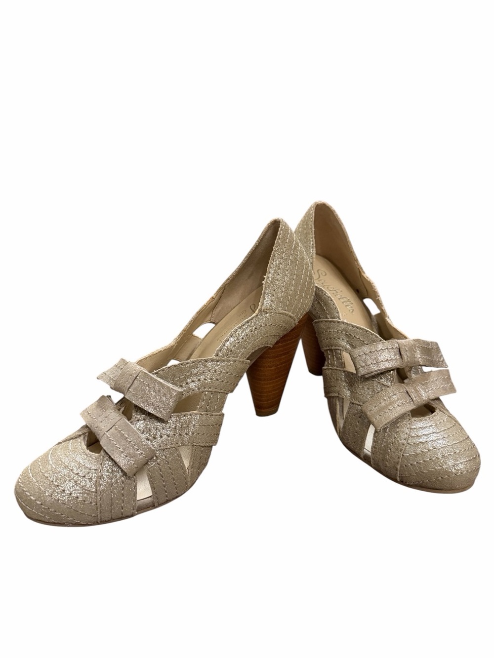✨Seychelles Women's Metallic Taupe Heeled Dress Pumps. Size 7.5 - Picture 7 of 13